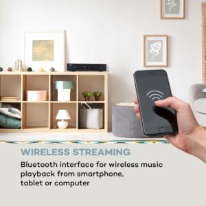 Auna AV2-CD608BT, HiFi stereo zosilňovač, 4 x 100 W RMS, BT, digitálny optický vstup, čierny