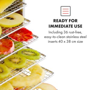 Klarstein Master Jerky 550, sušička potravín, 2400 W, 40 – 90 °C, 24 hod. časovač, nehrdzavejúca oceľ, strieborný