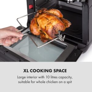 Klarstein AeroVital Fry, teplovzdušná fritéza, 1500 W, 10 l, 9 programov, čierna/strieborná