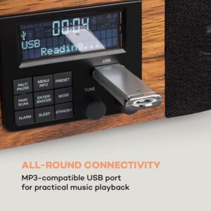 Auna Verticalo SE DAB, retro gramofón, DAB+, FM tuner, USB, BT, AUX, drevo
