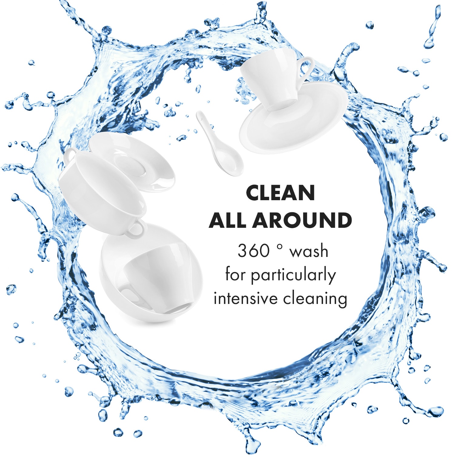 Klarstein Lagoona, umývačka riadu, 1380 W, 6,5 l, na 6 súprav riadu, energet. trieda F, biela – Obrázok 3