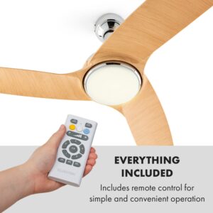 Klarstein Silent Service, stropný ventilátor, Ø: 128 cm, výkon: 25 W, drevený vzhľad