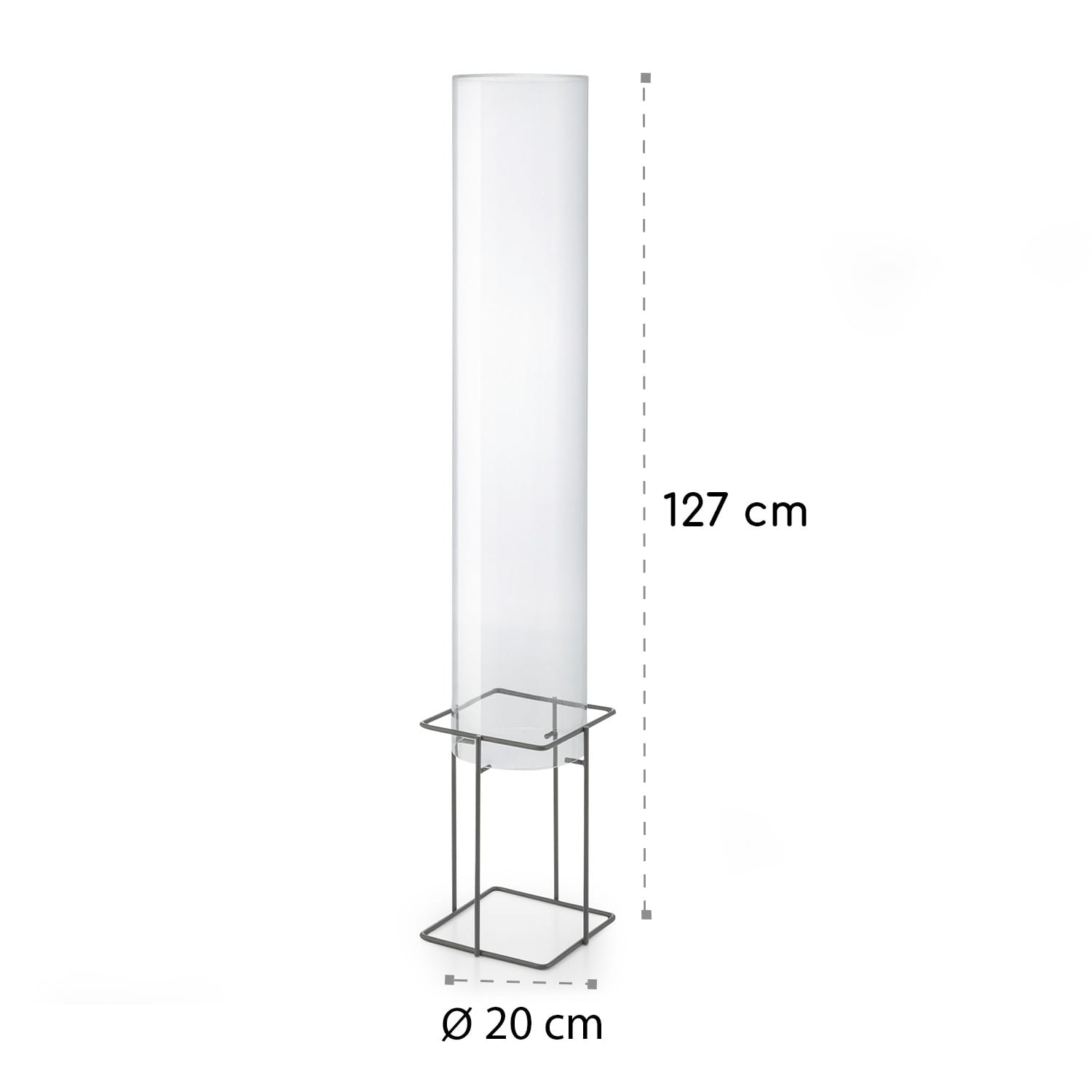 Blumfeldt Skydive 100, pozorovateľňa rýb, 100 cm, Ø 20 cm, akryl, kov, transparentná – Obrázok 3