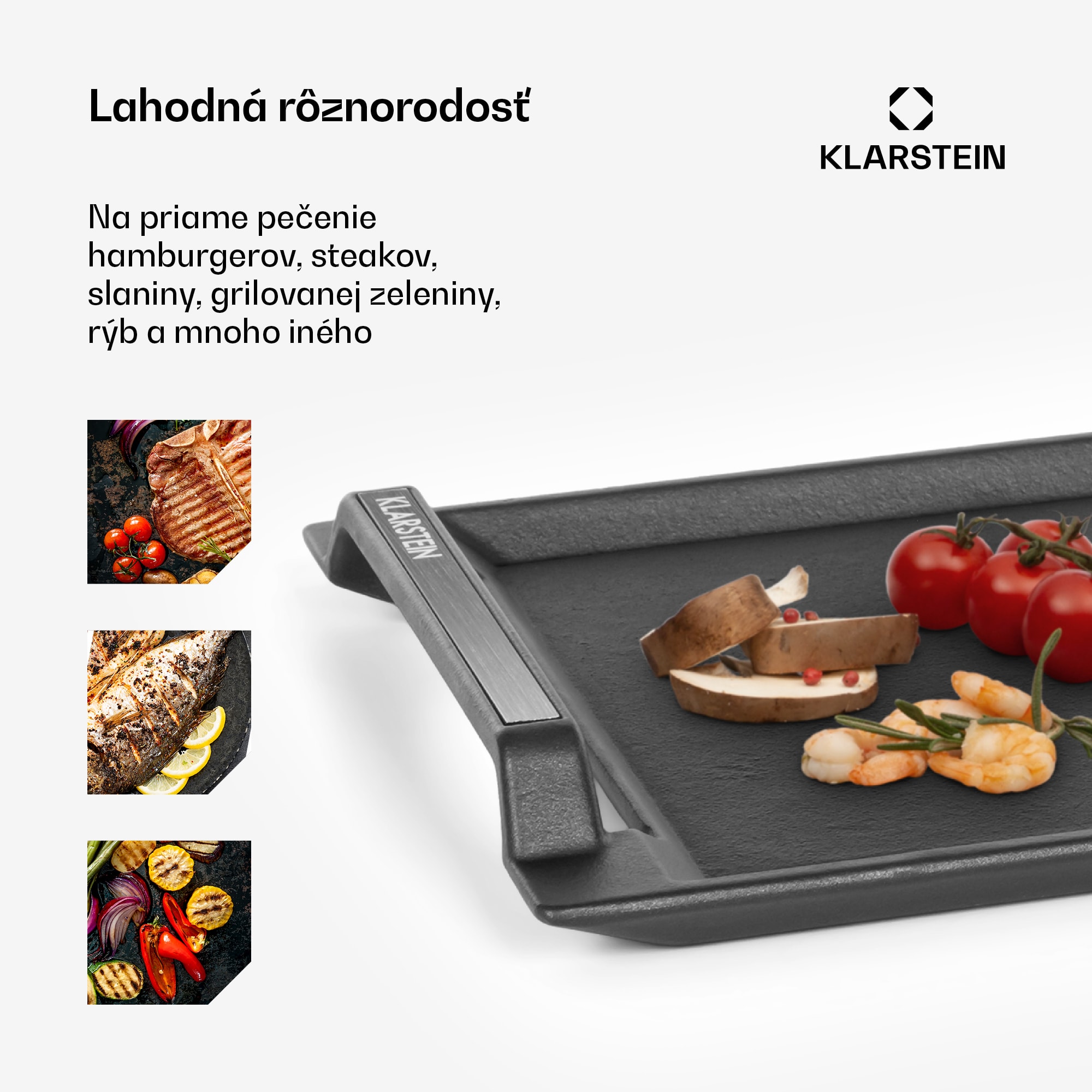 Klarstein Delicatessa Grill Pan, grilovacia platňa, príslušenstvo k indukčnej varnej doske, čierna – Obrázok 2