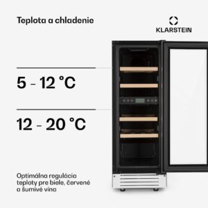 Klarstein Vinovilla 17, dvojzónová vinotéka, 53 l, 17 fliaš, 3-farebné LED osvetlenie, biela