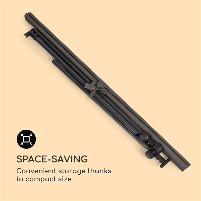 Blumfeldt Flex-Shade XL, slnečník, 150 x 210 cm, polyester, UV 50, tmavosivý – Obrázok 3