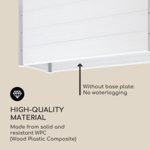 Blumfeldt Nova Grow, záhradný záhon, 150 x 91 x 50 cm, WPC, drevený vzhľad, biely