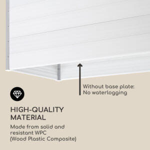 Blumfeldt Nova Grow, záhradný záhon, 195 x 91 x 100 cm, WPC, drevený vzhľad, biely