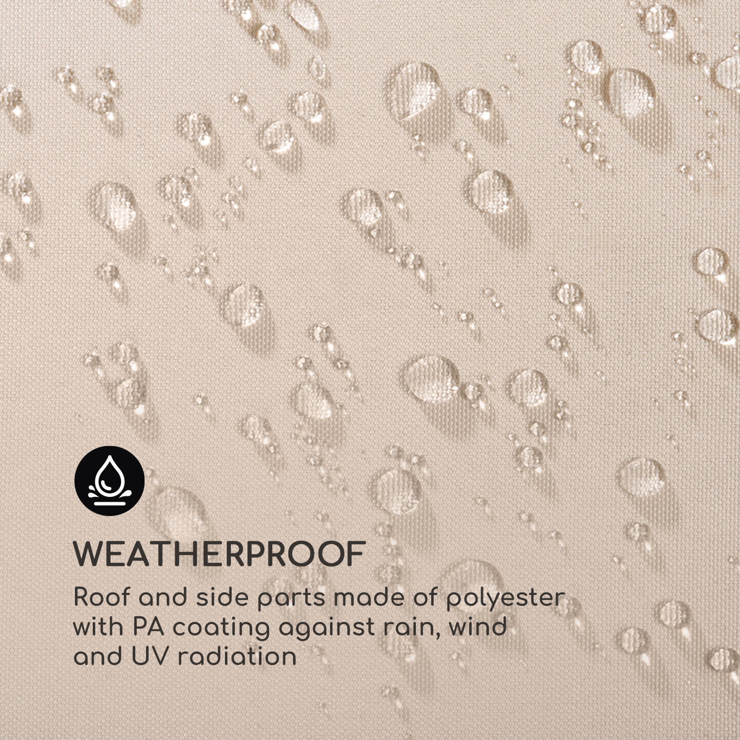 Blumfeldt Mondo, záhradný altánok, párty stan, 295 x 262 x 295 cm, oceľ, polyester, béžový – Obrázok 2