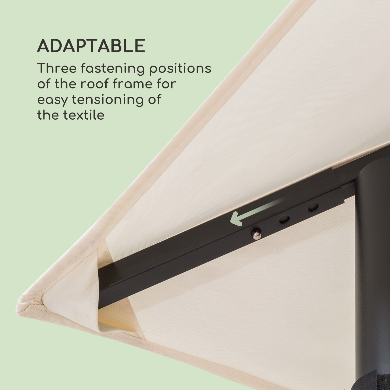 Blumfeldt Mondo, záhradný altánok, párty stan, 295 x 262 x 295 cm, oceľ, polyester, béžový – Obrázok 3