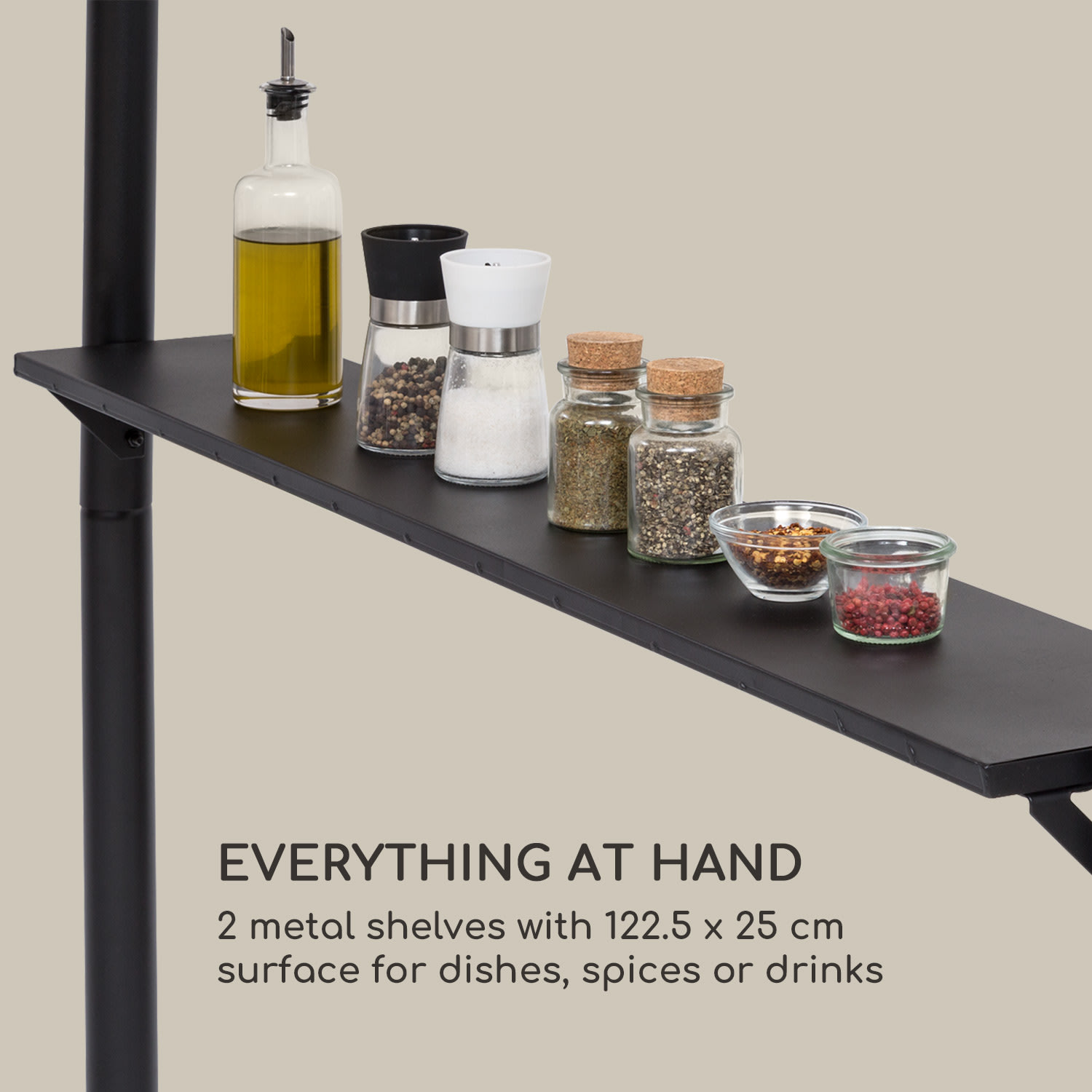 Blumfeldt Steakhouse Wings, altánok, 244 x 260 x 152 cm, 160 g/m², polyester, oceľ, béžový – Obrázok 2