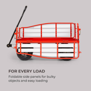 Waldbeck Ventura, ručný vozík, maximálna záťaž 300 kg, oceľ, WPC, červený