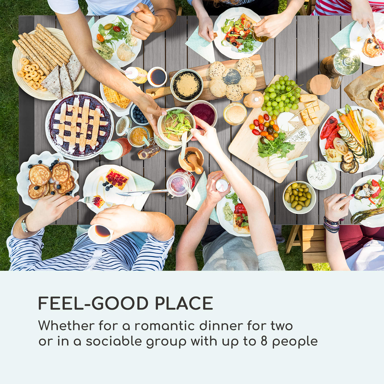 Blumfeldt Menorca Expand, záhradný stôl, 163 x 95 cm, antracitový – Obrázok 3