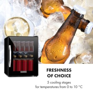 Klarstein Beersafe M Onyx, chladnička, energet. trieda C, LED, 2 kovové police, sklenené dvierka