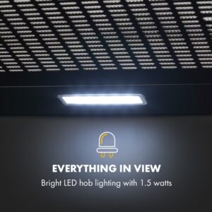 Klarstein Capannina, digestor, 60 cm, podskrinkový, 166 m³/h, LED, nehrdzavejúca oceľ, čierny