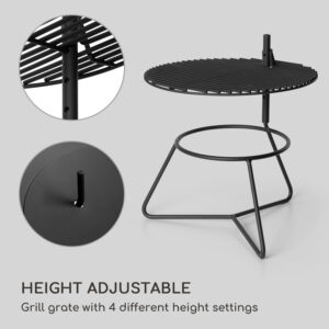 Blumfeldt Orbit, oceľové ohnisko 3 v 1, Ø 60 cm, 40 cm gril, stôl, čierne