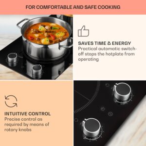 Klarstein Kochheld, indukčná varná doska, 2900 W, 2 zóny, otočné regulátory, sklo, čierna