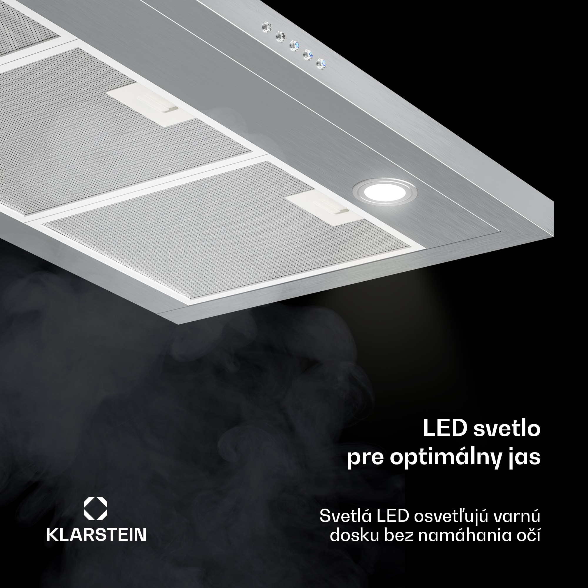 Klarstein Limelight, digestor, 90 cm, nástenný, 600 m³/h, strieborný – Obrázok 2