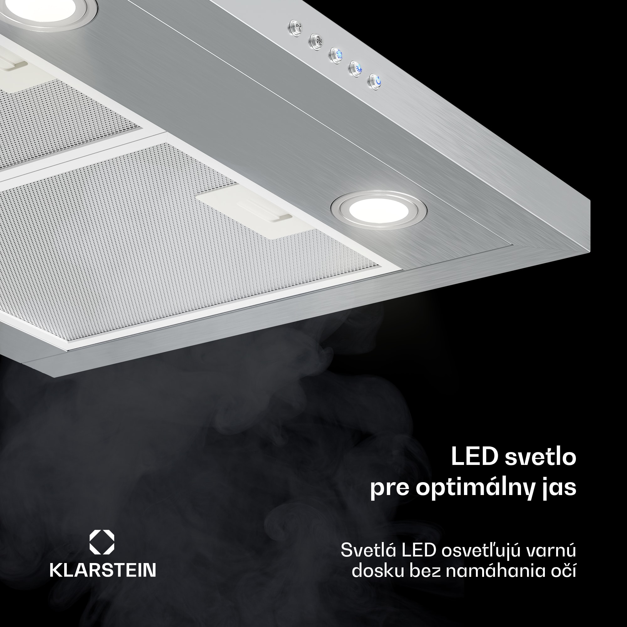 Klarstein Limelight, digestor, 60 cm, nástenný, 600 m³/h, strieborný – Obrázok 2