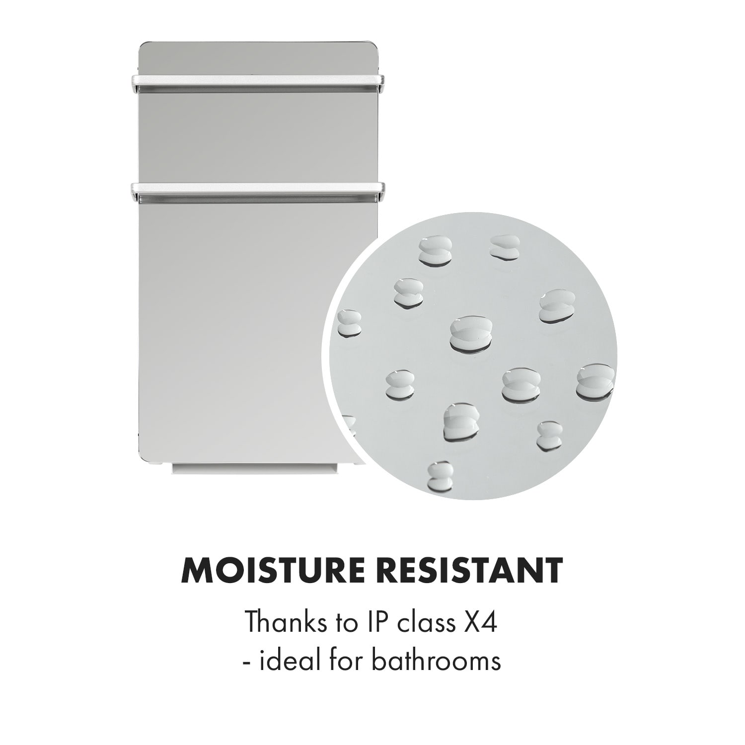 Klarstein Hot Spot Crystal Flow, ohrievač do kúpelne, 45 x 82 cm, 36 m², 2000 W, 5-40 °C, LED – Obrázok 3