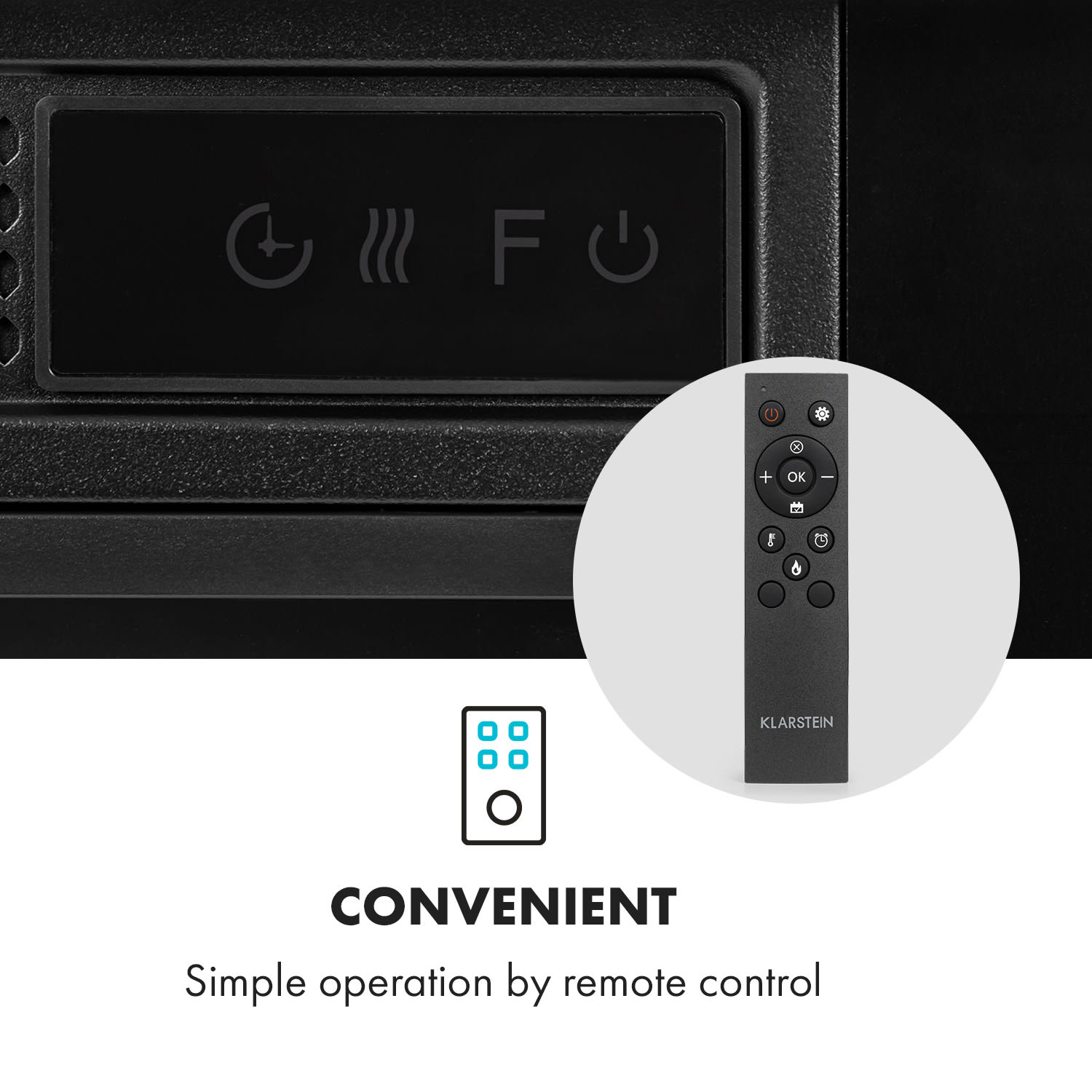 Klarstein Vulsini Hideaway, elektrický krb, 1900 W, LED technológia, diaľkové ovládanie, biely