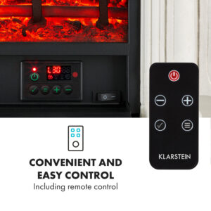 Klarstein Etna Pozzolana, elektrický krb, 1800 W, týždenný časovač, diaľkové ovládanie, biely