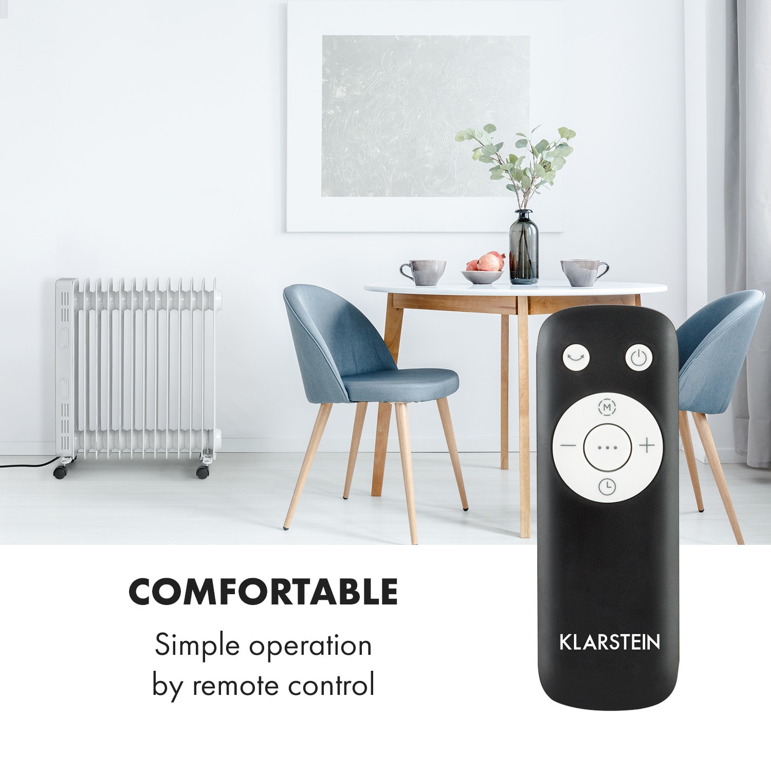 Klarstein Thermaxx Heatstream, olejový radiátor, 2500 W, 5-35 °C, 24-hod. časovač, biely – Obrázok 2