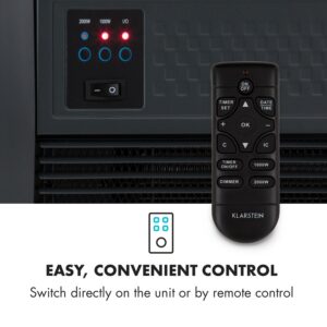 Klarstein Chamonix, elektrický krb, ventilátor, 2000 W, týždenný časovač, diaľkové ovládanie, biely