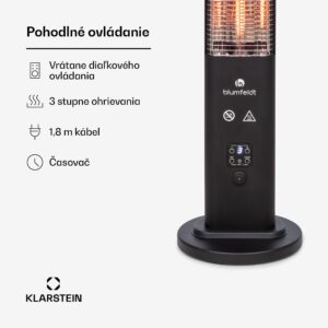 Blumfeldt Heat Guru Plus, vonkajší sálavý ohrievač, 1200 W, 3 nastavenia ohrevu, diaľkové ovládanie