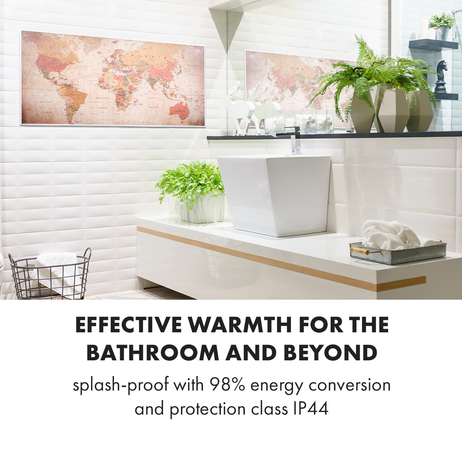 Klarstein Wonderwall Air Art Smart, infračervený ohrievač, 120 x 60 cm, 700 W, aplikácia, svet – Obrázok 3