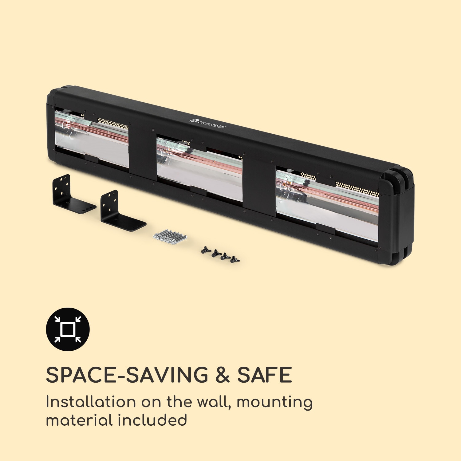 Blumfeldt Heat Giant, infračervený ohrievač, 3 x 2000 W, IP65, 380 V, čierny – Obrázok 3