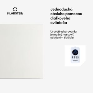 Klarstein Wonderwall Air Infinite, infračervený ohrievač, 60 x 50 cm, 300 W, na stenu, diaľkový ovládač, biely