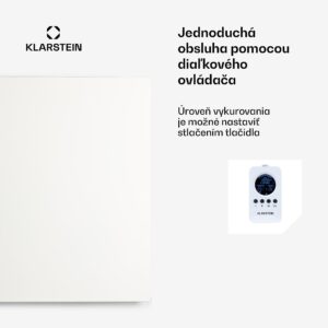 Klarstein Wonderwall Air Infinite, infračervený ohrievač, 90 x 60 cm, 580 W, na stenu, diaľkový ovládač, biely