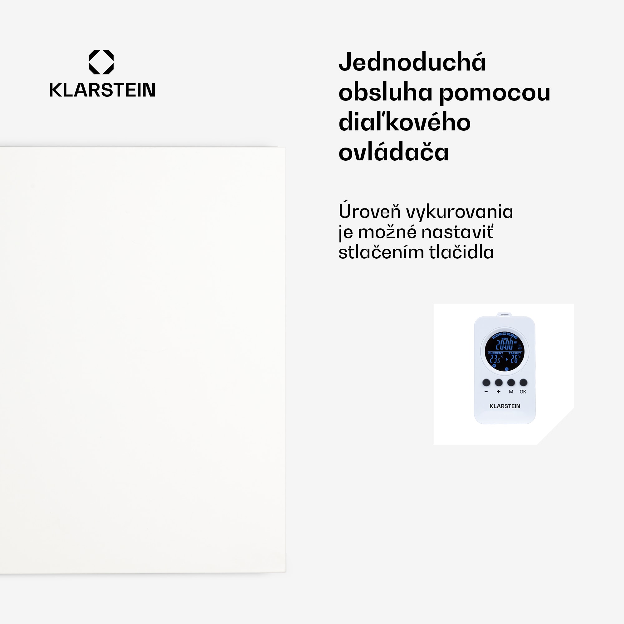 Klarstein Wonderwall Air Infinite, infračervený ohrievač, 120 x 60 cm, 720 W, na stenu, diaľkový ovládač, biely