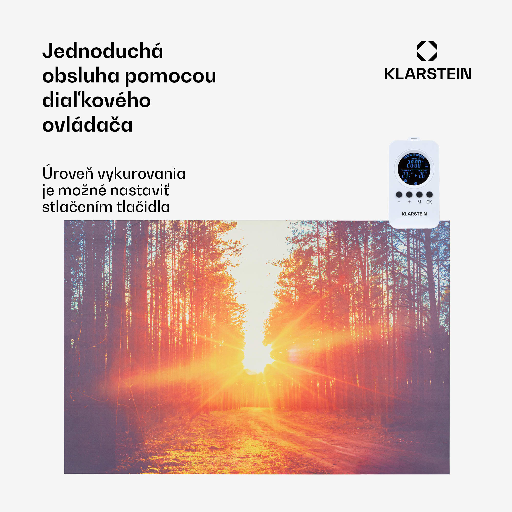 Klarstein Wonderwall Air Art Infinite, infračervený ohrievač, 90 x 60 cm, 580 W, na stenu, obraz, diaľkový ovládač