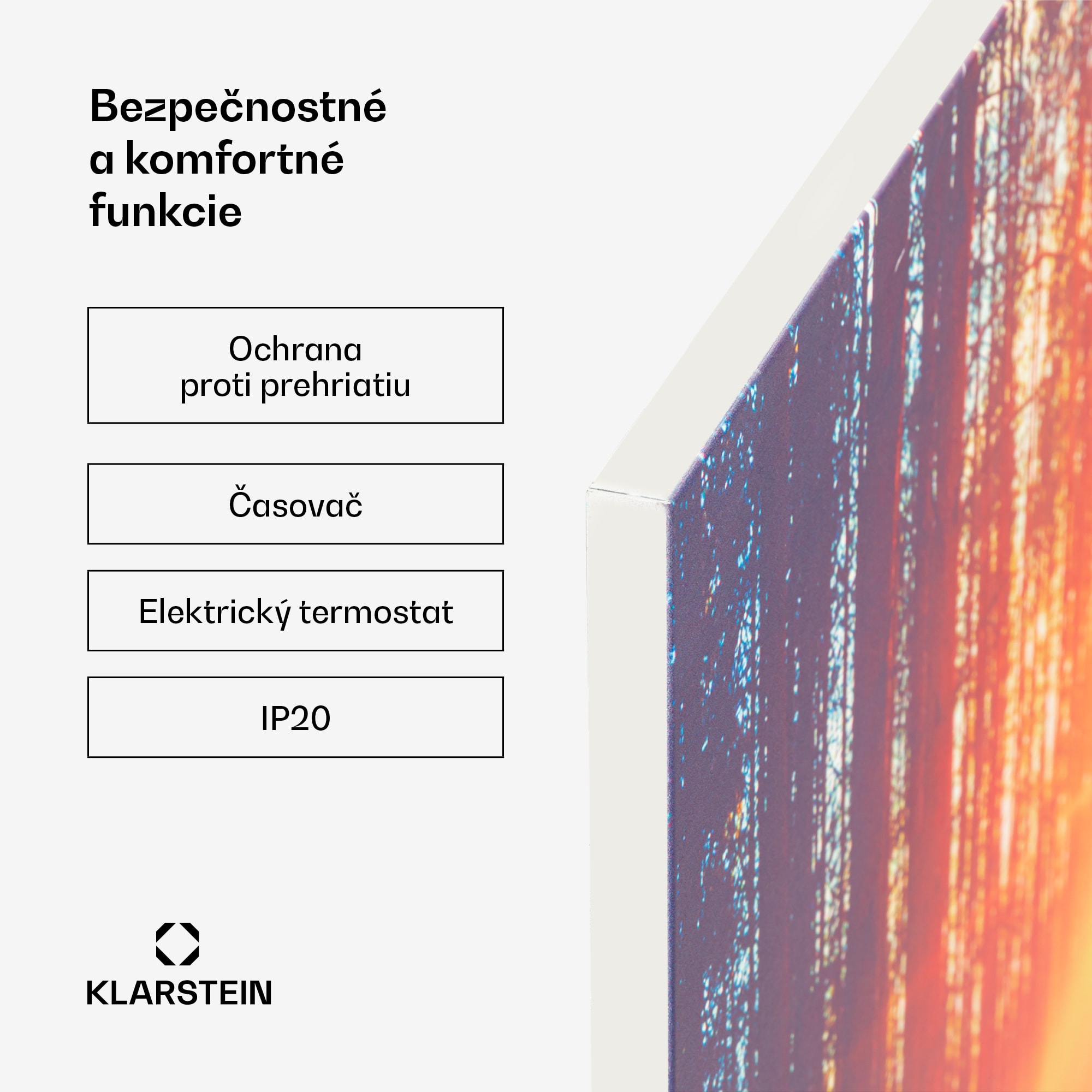 Klarstein Wonderwall Air Art Infinite, infračervený ohrievač, 90 x 60 cm, 580 W, na stenu, obraz, diaľkový ovládač – Obrázok 2