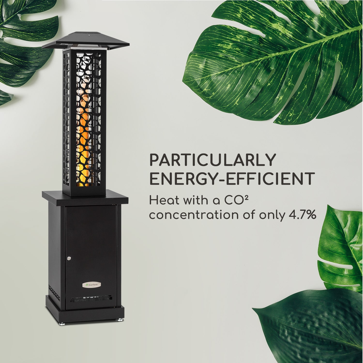 Blumfeldt Heat Hunter, terasový ohrievač na pelety, 12,2 kW, prenosný, ušľachtilá oceľ, čierny – Obrázok 2