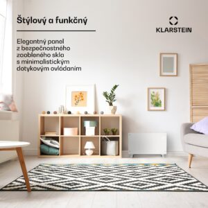 Klarstein Bornholm Curved Smart, konvektor, 2000 W, ovládanie cez aplikáciu, biely