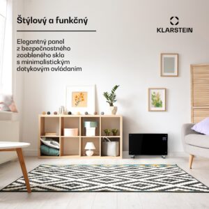 Klarstein Bornholm Curved Smart, konvektor, 2000 W, ovládanie cez aplikáciu, čierny