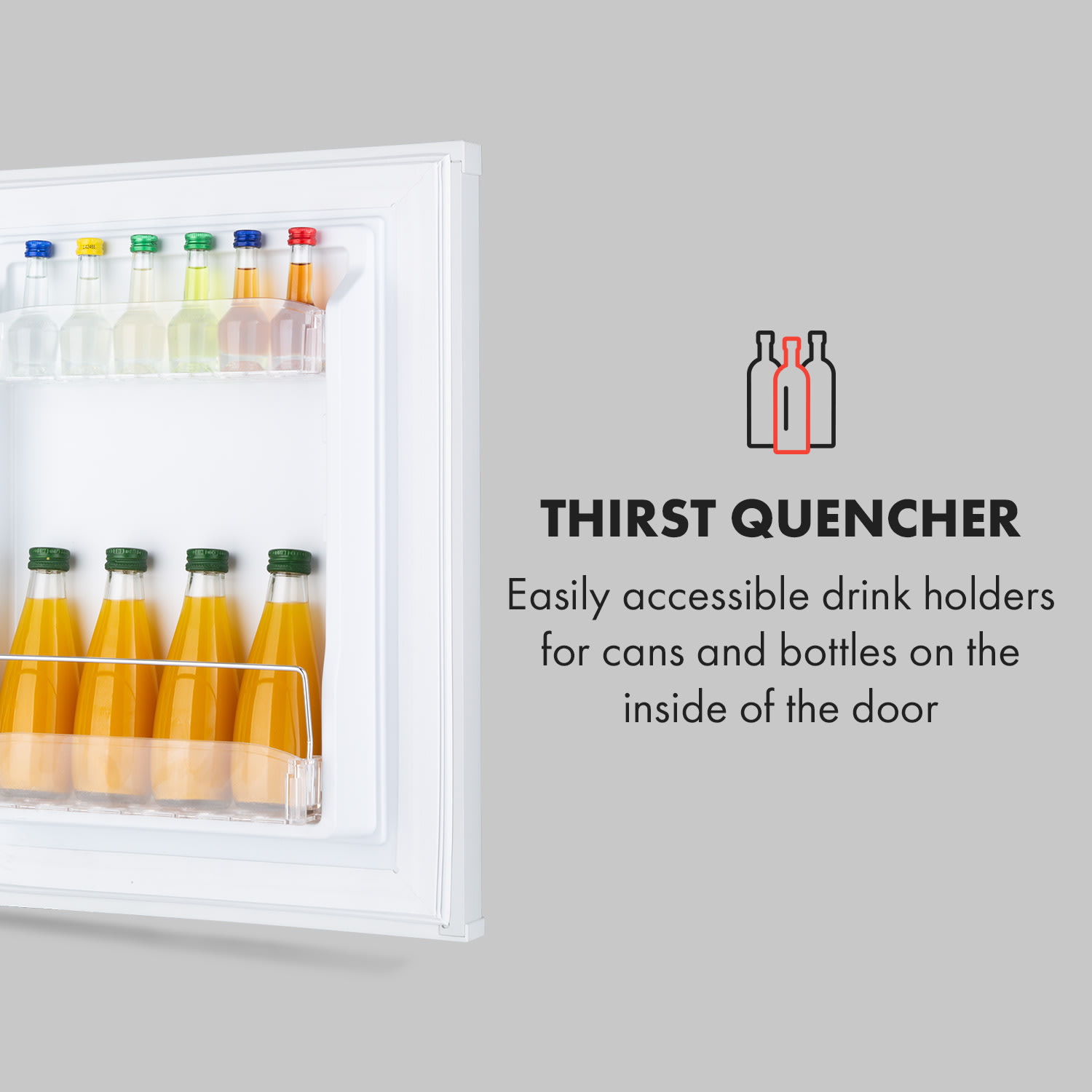 Klarstein Happy Hour 33, minibar, 33 l, 5-15°C, energet. trieda G, tichý, 25 dB, LED svetlo, biely – Obrázok 2