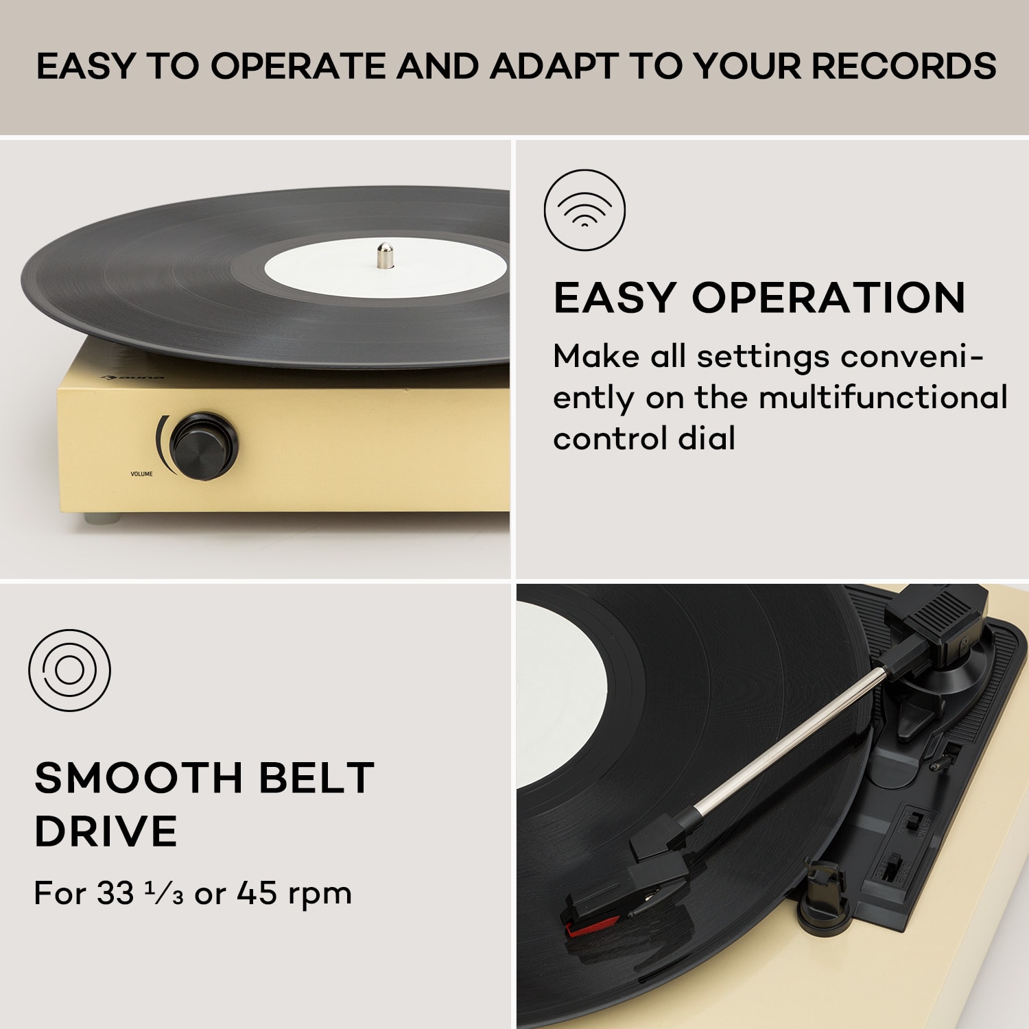 Auna The Player, gramofón, DIY, vrátane reproduktora, 33/45 otáčok za minútu