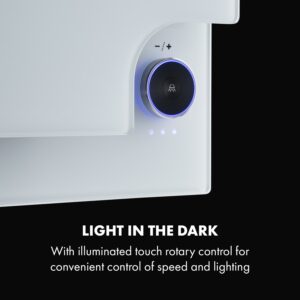 Klarstein Amelia, digestor, 60 cm, nástenný, 586 m³/h, LED, otočné dotykové ovládanie, biely