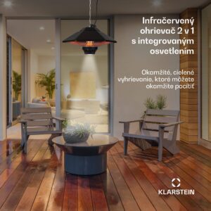 Blumfeldt Heat Hexa, infračervený ohrievač, 800/1200 W, halogén, IP34, LED, čierny