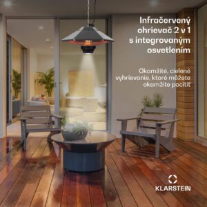 Blumfeldt Heat Hexa, infračervený ohrievač, 800/1200 W, halogén, IP34, LED, bronzový