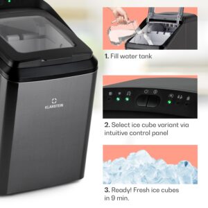 Klarstein Partytime, výrobník ľadu, číry ľad, 15kg/24h, ušľachtilá oceľ