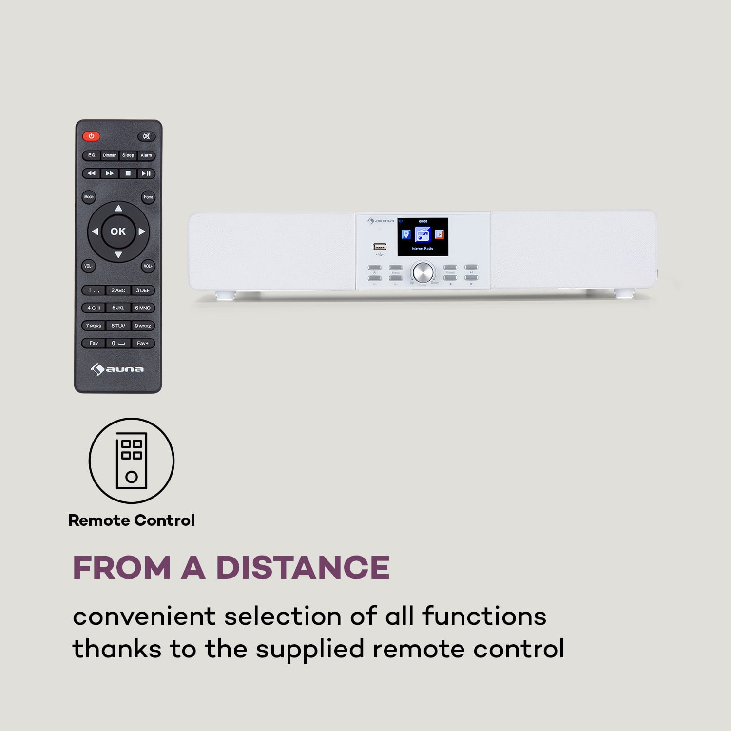 Auna Stealth Base Connect Soundbase, Bluetooth, internet/DAB+FM, USB, AUX – Obrázok 2