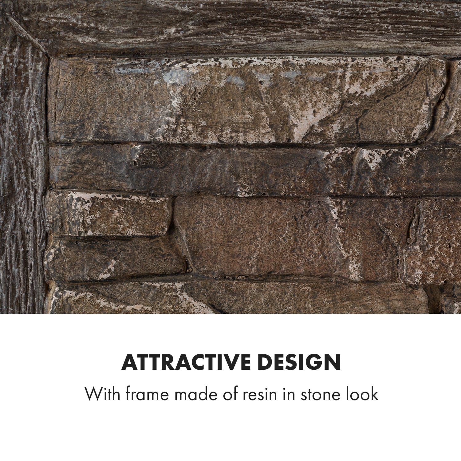 Klarstein Alpbach Snow, elektrický krb, 1800 W, 2 úrovne ohrevu, 65 cm, kamenný vzhľad – Obrázok 2