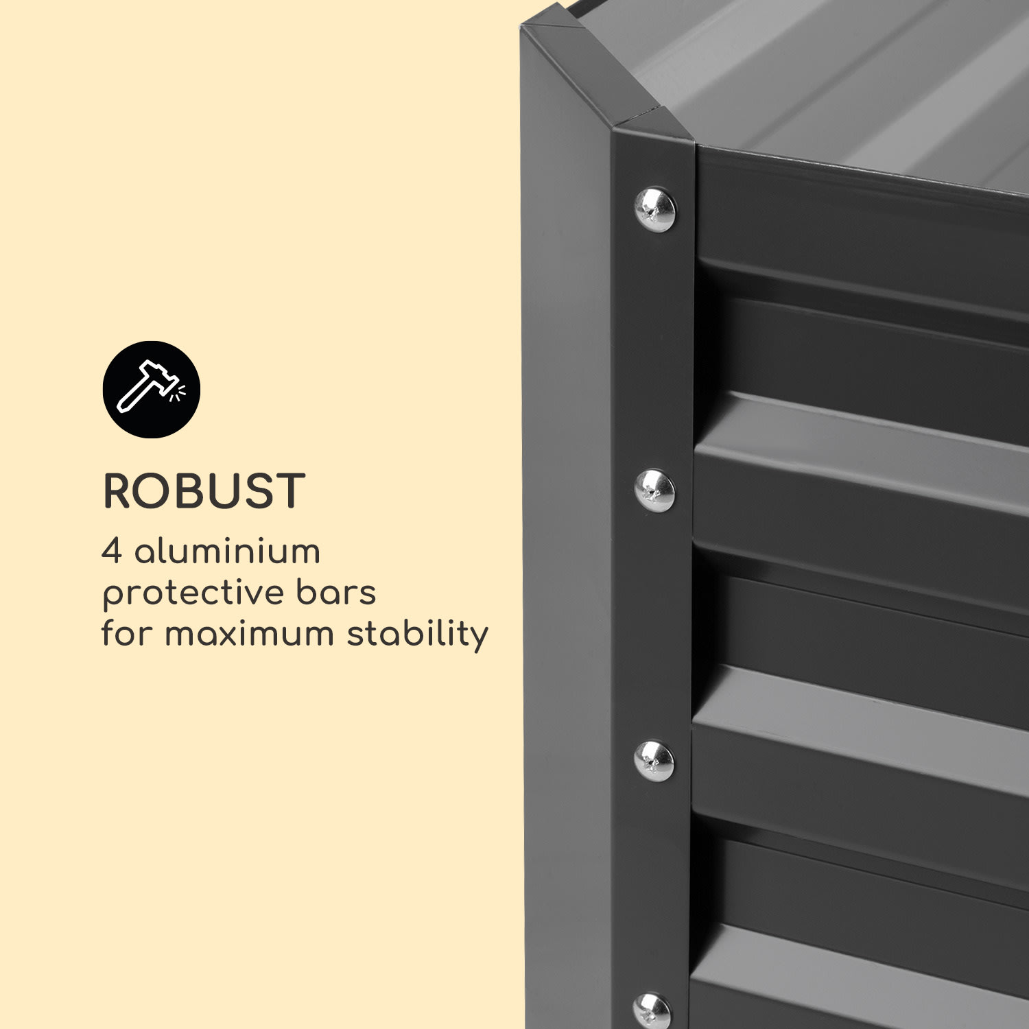 Blumfeldt Blum High Grow Straight, vyvýšený záhon, 100x60x100cm, 600l, oceľ – Obrázok 2