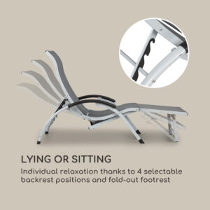 Blumfeldt Sunnyvale, lehátko, s podnožkou, hliník, 4 úrovne