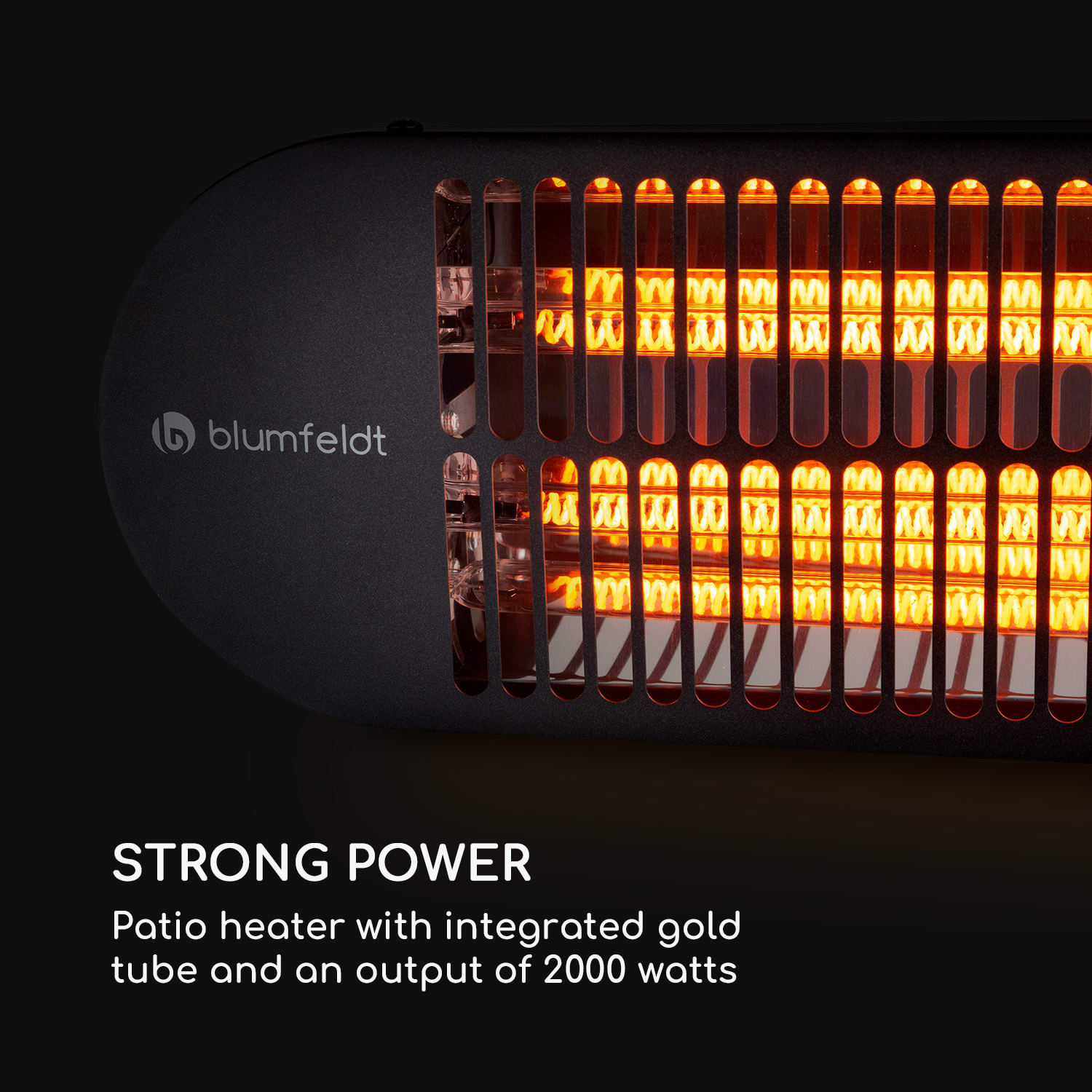 Blumfeldt Gold Bar 2000 Swing, infračervený ohrievač, 2000 W, 60° oscilácia – Obrázok 2